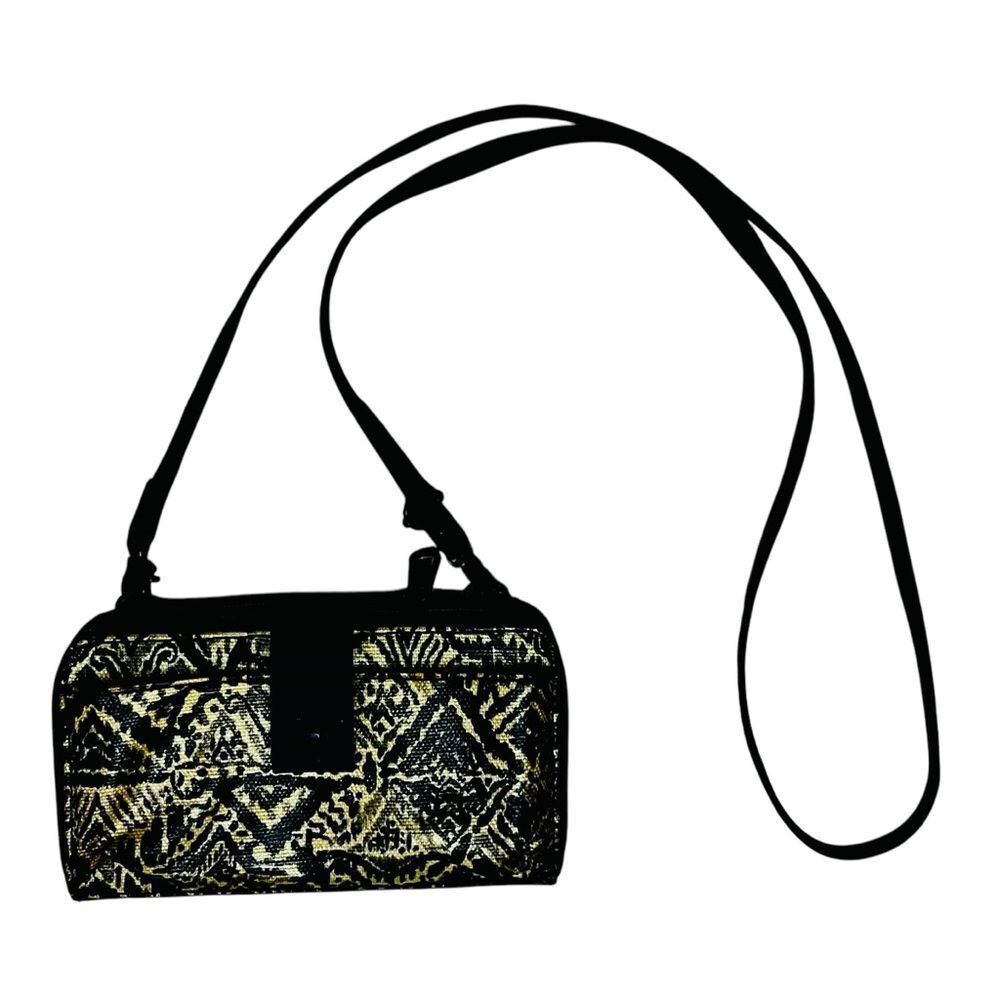 The Sak Sakroots Artists Black Tan Wallet Smartphone Crossbody Bag - Picture 4 of 11